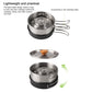 Camping Hiking Cookware Set Outdoor Portable Picnic Tableware Kit Stainless Steel Pot Frying Pan Kettle Set For Outdoor Cooking